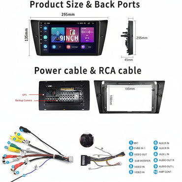 Camecho Android 10 Double Din Car Stereo for BMW E90/E92/E93