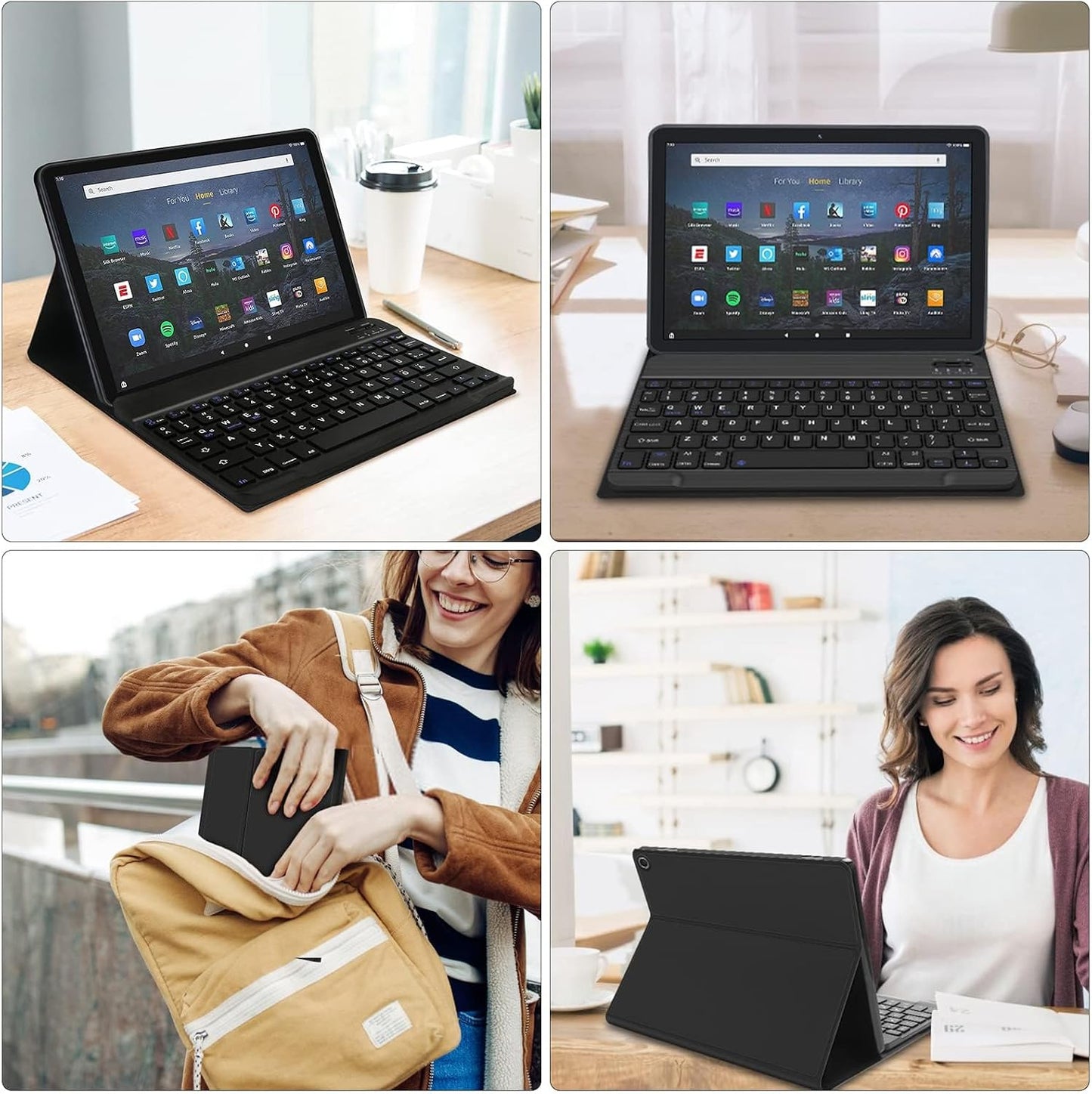 JADEMALL Max 11 Keyboard Case for Amazon Fire Max 11 Tablet 13th Gen 2023 11 Inch Wireless Bluetooth QWERTZ German with Sleep Wake