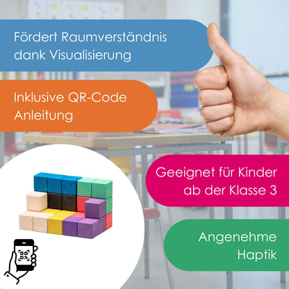 WISSNER Multi-Color 7cm Soma Cube Educational Puzzle for Kids