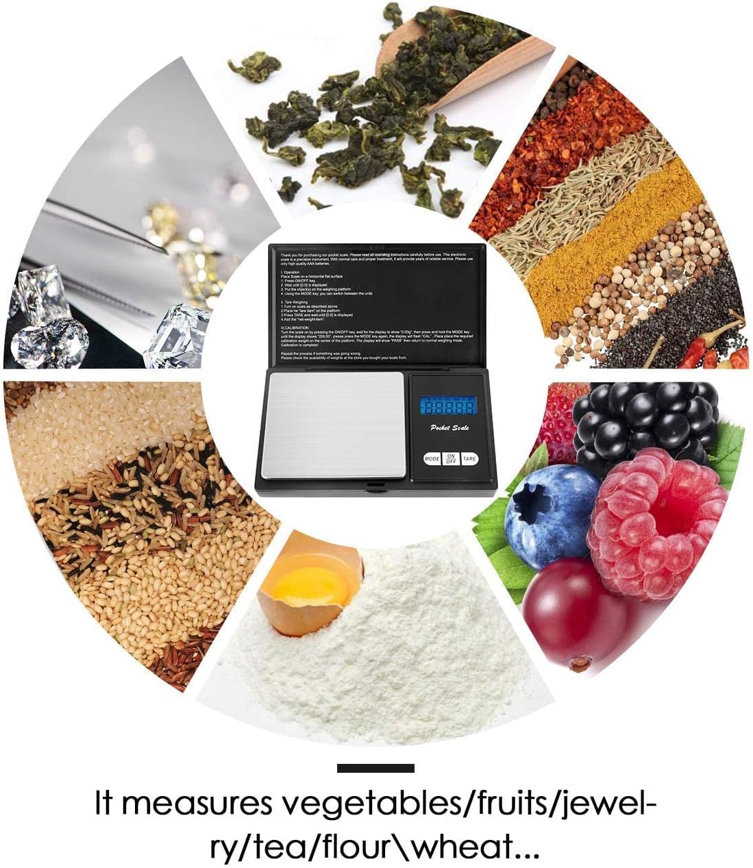 Foraco 500g Pocket Digital Scale with 0.01g Precision, Black