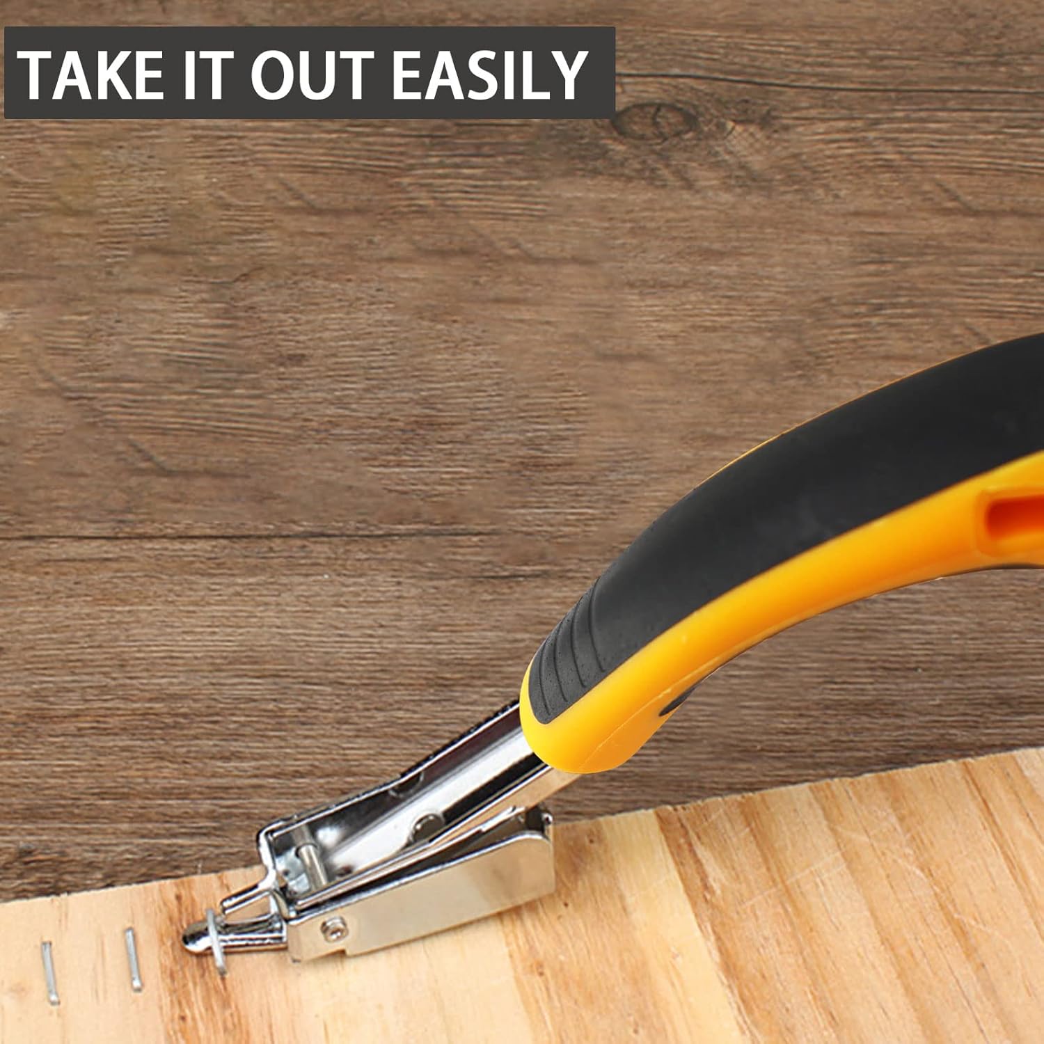 Heavy Duty Yellow Staple Remover with Rubber Grip