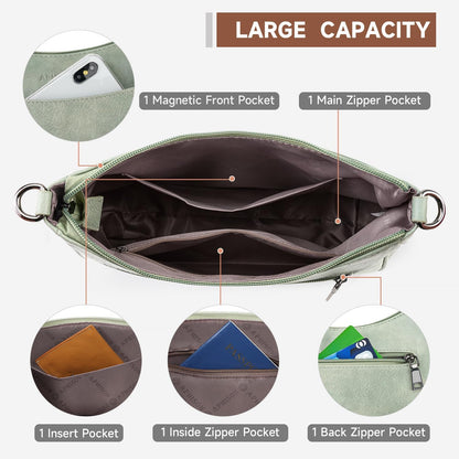 APHISON Small Vegan Leather Crossbody Shoulder Bag with Adjustable Strap