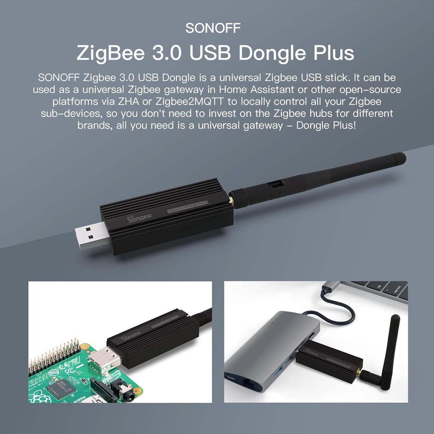 SONOFF Zigbee 3.0 USB Dongle Plus with High-Gain Antenna