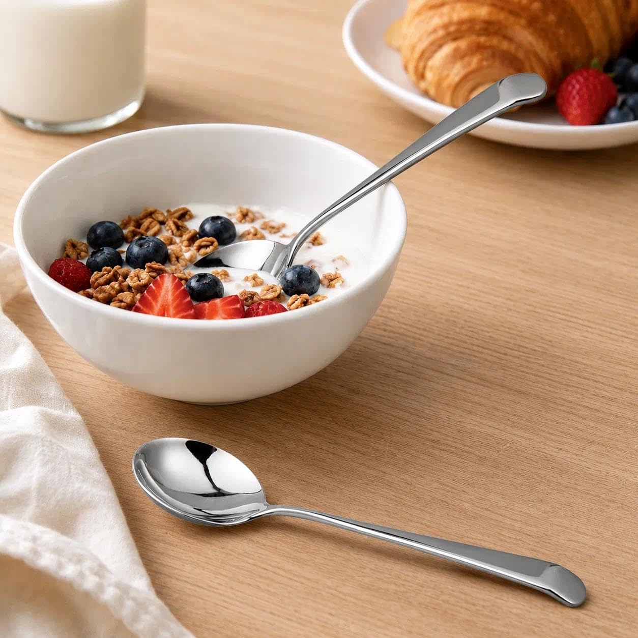IMEEA Stainless Steel Dessert Spoons 4 Pack 6 Inch