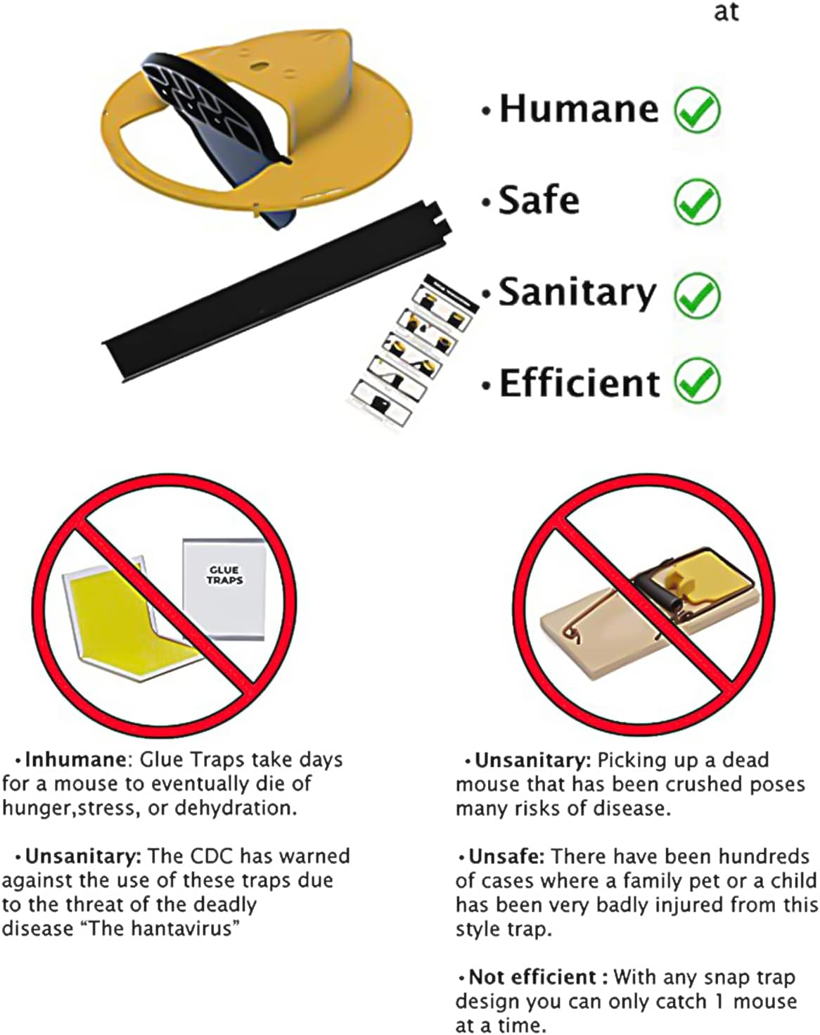 Foldable Mouse Trap with Automatic Reset Bucket Lid – 30 Catch