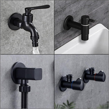 Scalingscal Set Of 4 Stainless Steel Cover Rosette For Shower Taps Black