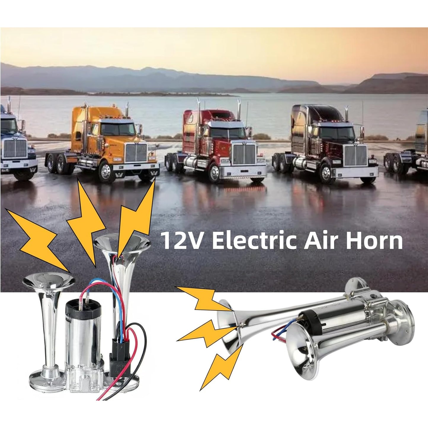 600DB Super Loud Dual Electric Train Horn for Trucks