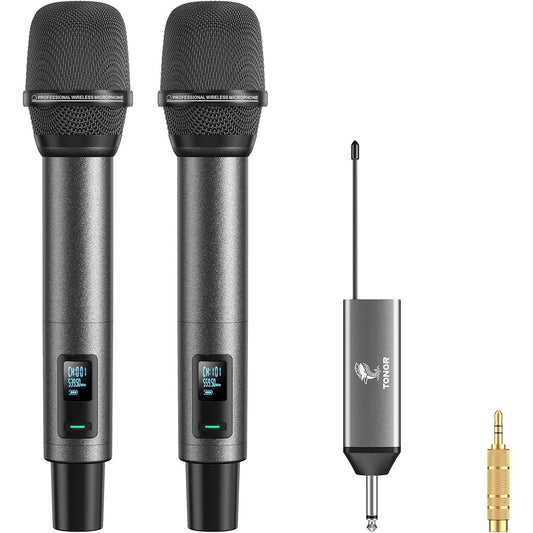 TONOR UHF Rechargeable Wireless Karaoke Microphone Set with 262ft Range