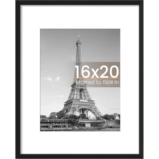 Upsimples Black 16x20 Photo Frame with 11x14 Mat - Gomix Brands Outlet