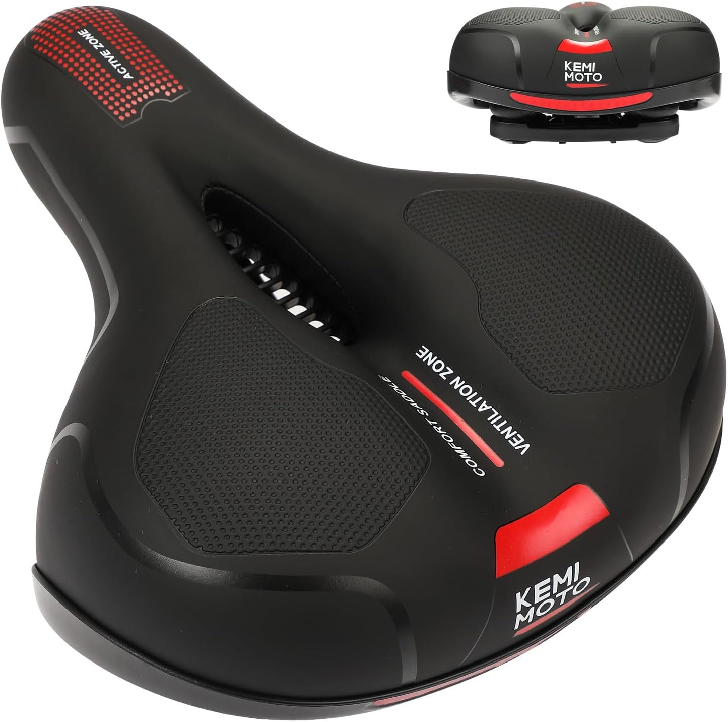 KEMIMOTO Pro‑Level Anti‑Vibration Bicycle Saddle with LED Tail Light