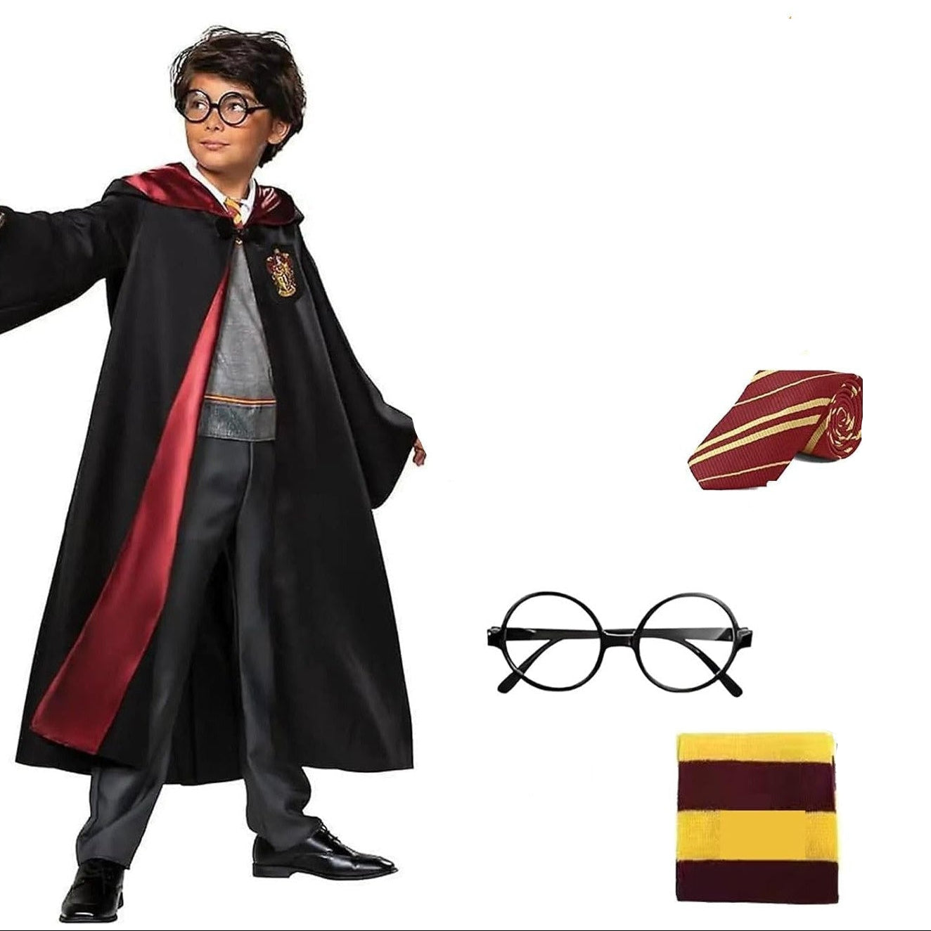 Enchanting Kids Wizard Costume Set with Robe, Wand & Accessories