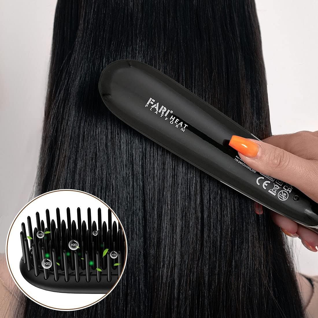 FARI Mini Travel Hair Straightening Brush Dual Voltage