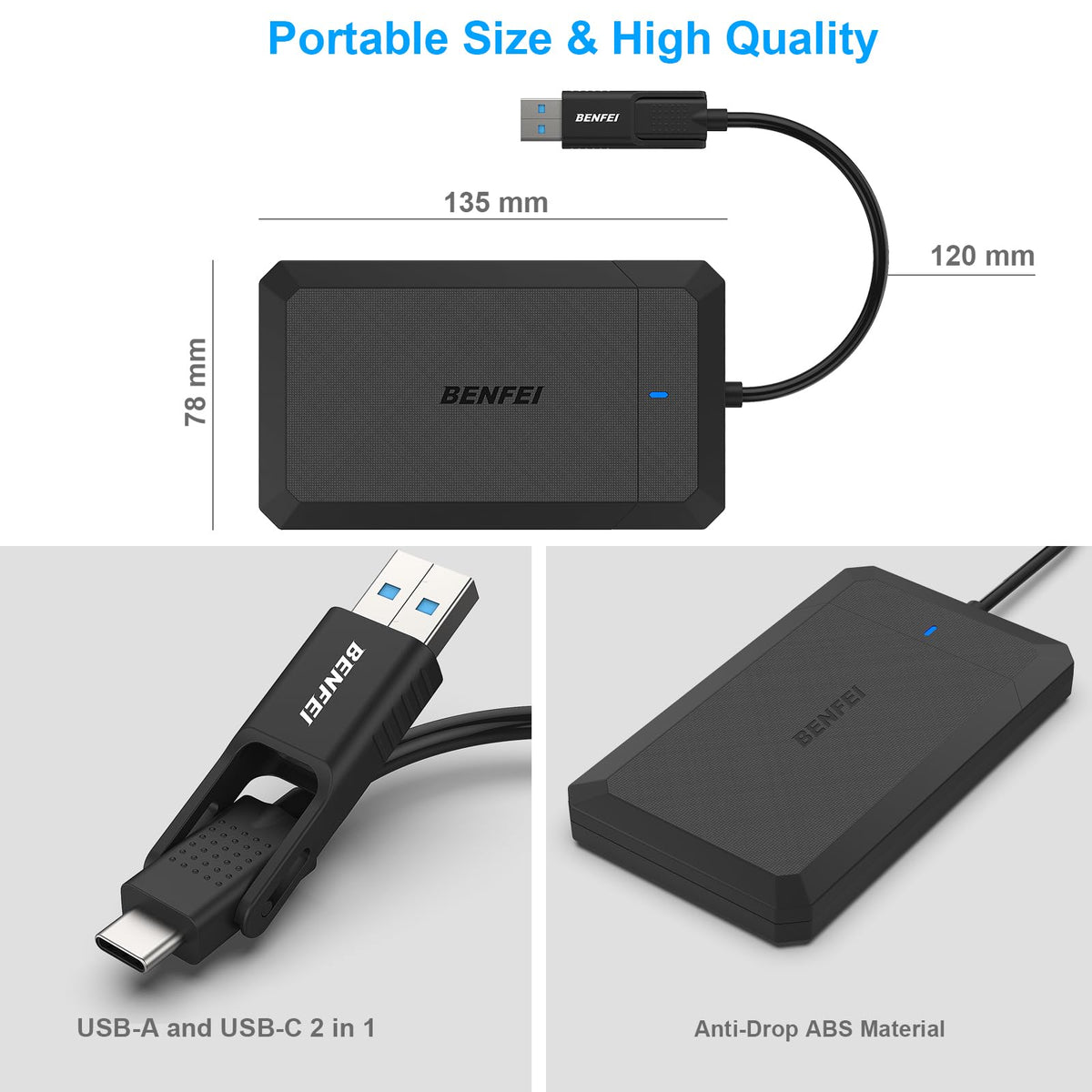 BENFEI 000346black 2.5 Inch SATA to USB Hard Drive Enclosure