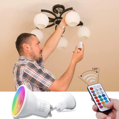 REYLAX GU10 LED Color Changing 6W Dimmable RGB Bulb 4-Pack - Gomix Brands Outlet