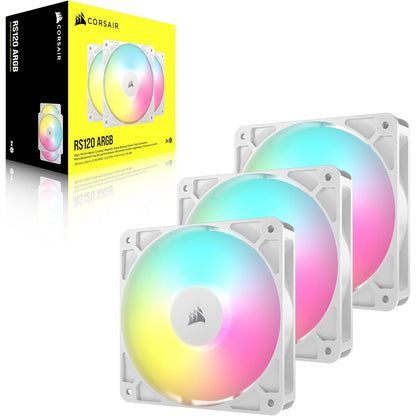 Corsair RS120 ARGB 120mm PWM Triple Fan Pack – White