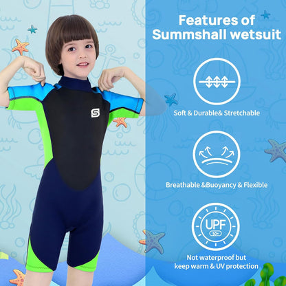 Summshall Kids 2mm Ultra Elastic Neoprene Full-Body Wetsuit