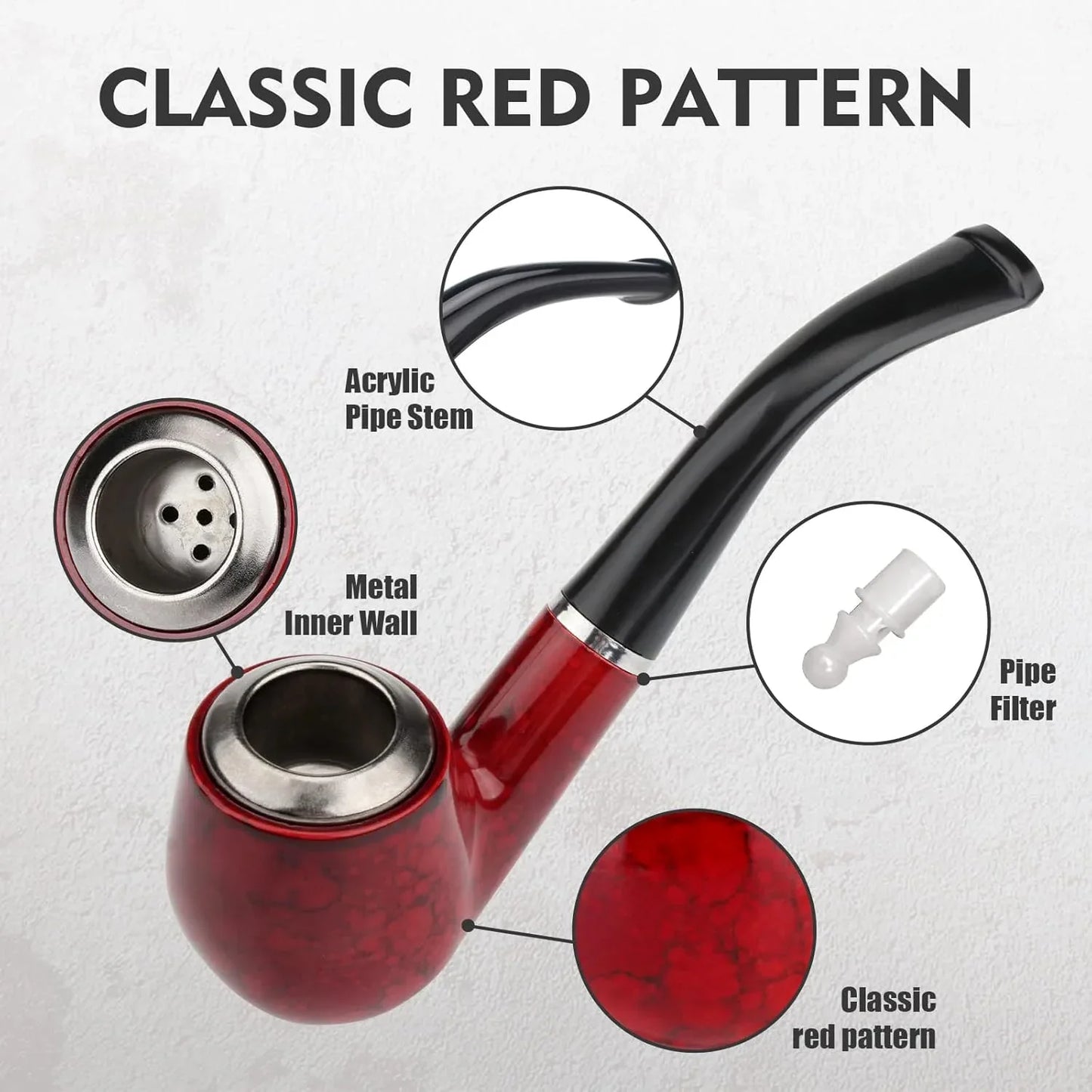 Scotte Captain Pipe: Classic Red Tobacco Pipe with Smooth Finish - Gomix Brands Outlet