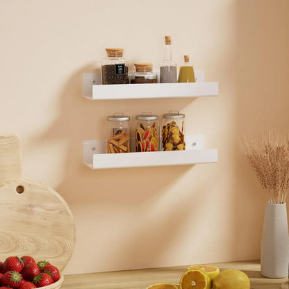 HexsonHomsa 12 Inch White Acrylic Wall Shelf – Sturdy Floating Organizer - Gomix Brands Outlet