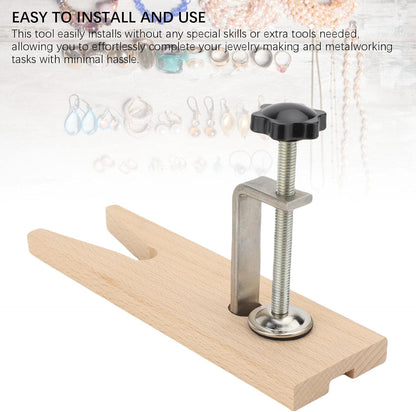 Wooden Bench Pin with V Slot and Clamp Jewelry Making Tool