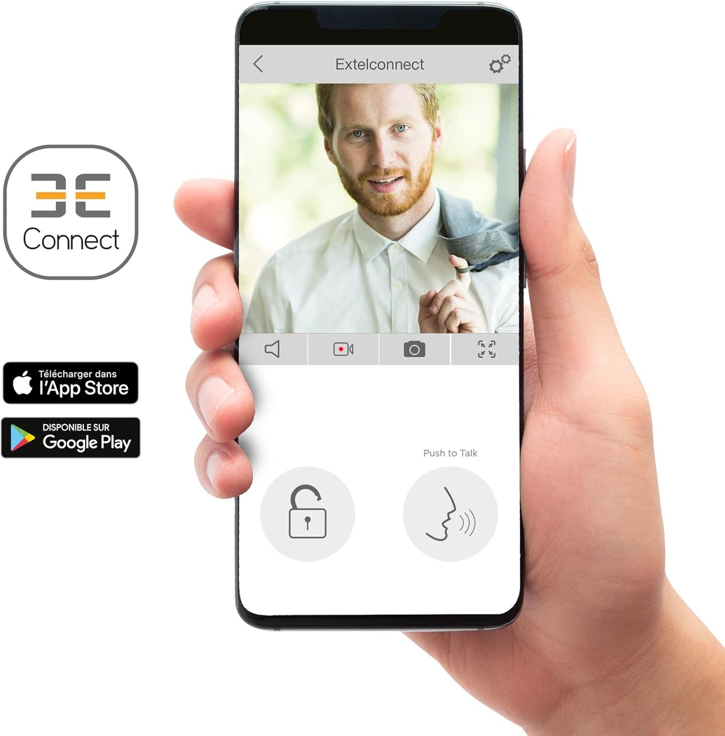 EXTEL Connect 2 Smart Video Door Intercom 7" Touchscreen Monitor with Wi‑Fi, Night Vision, Internal Memory