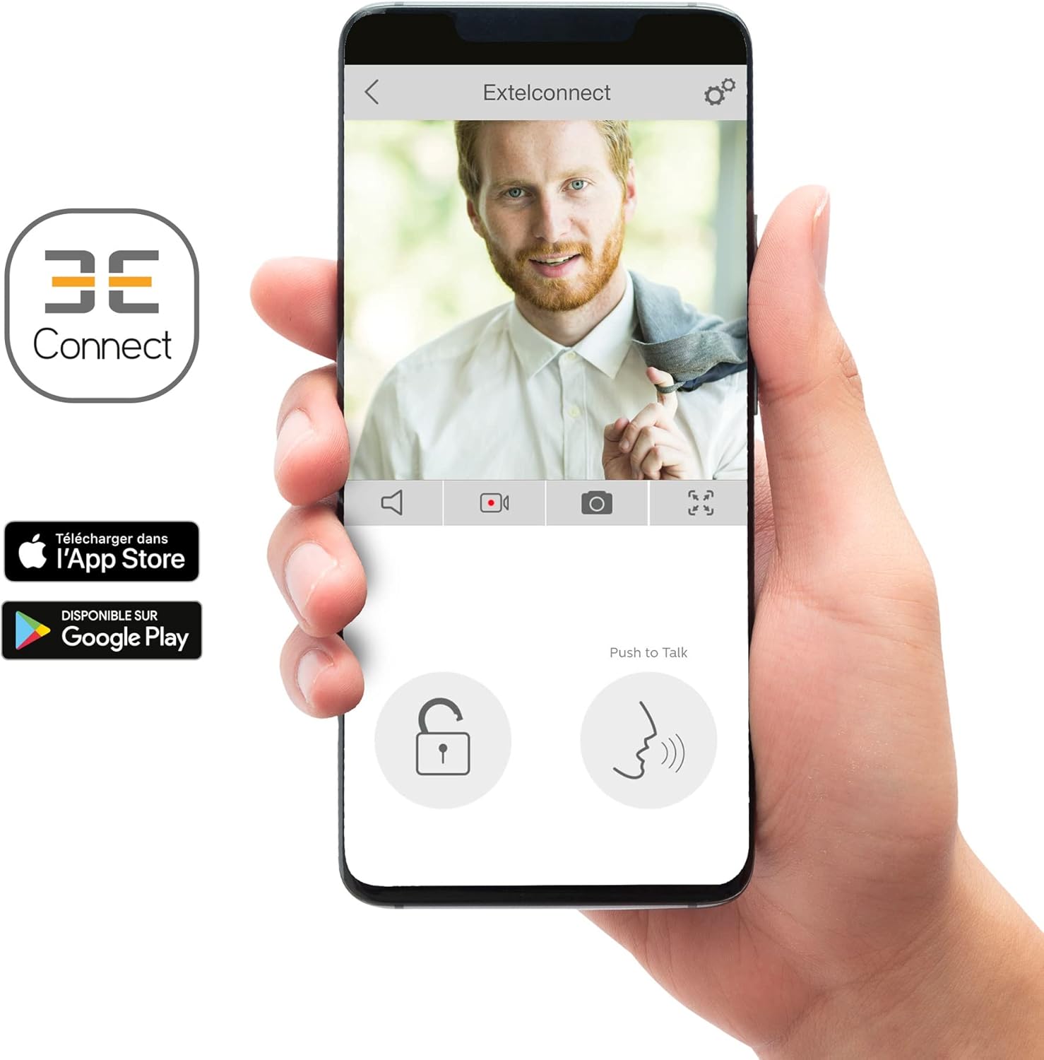 EXTEL Connect 2 Smart Video Door Intercom 7" Touchscreen Monitor with Wi‑Fi, Night Vision, Internal Memory