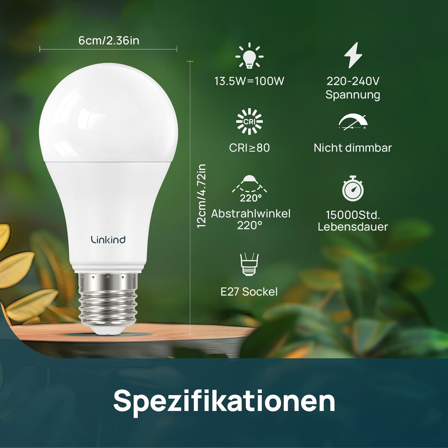 Linkind 13.7W Warm White Super Bright E27 LED Bulb