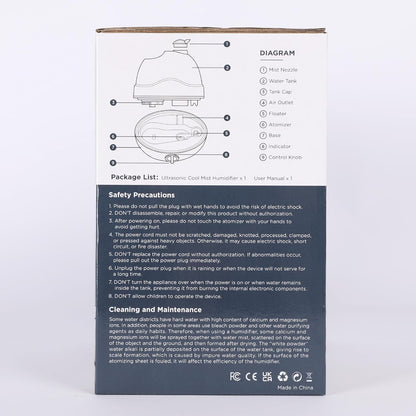 ARIBIO 2.2L Quiet Cool Mist Humidifier with 360° Nozzle