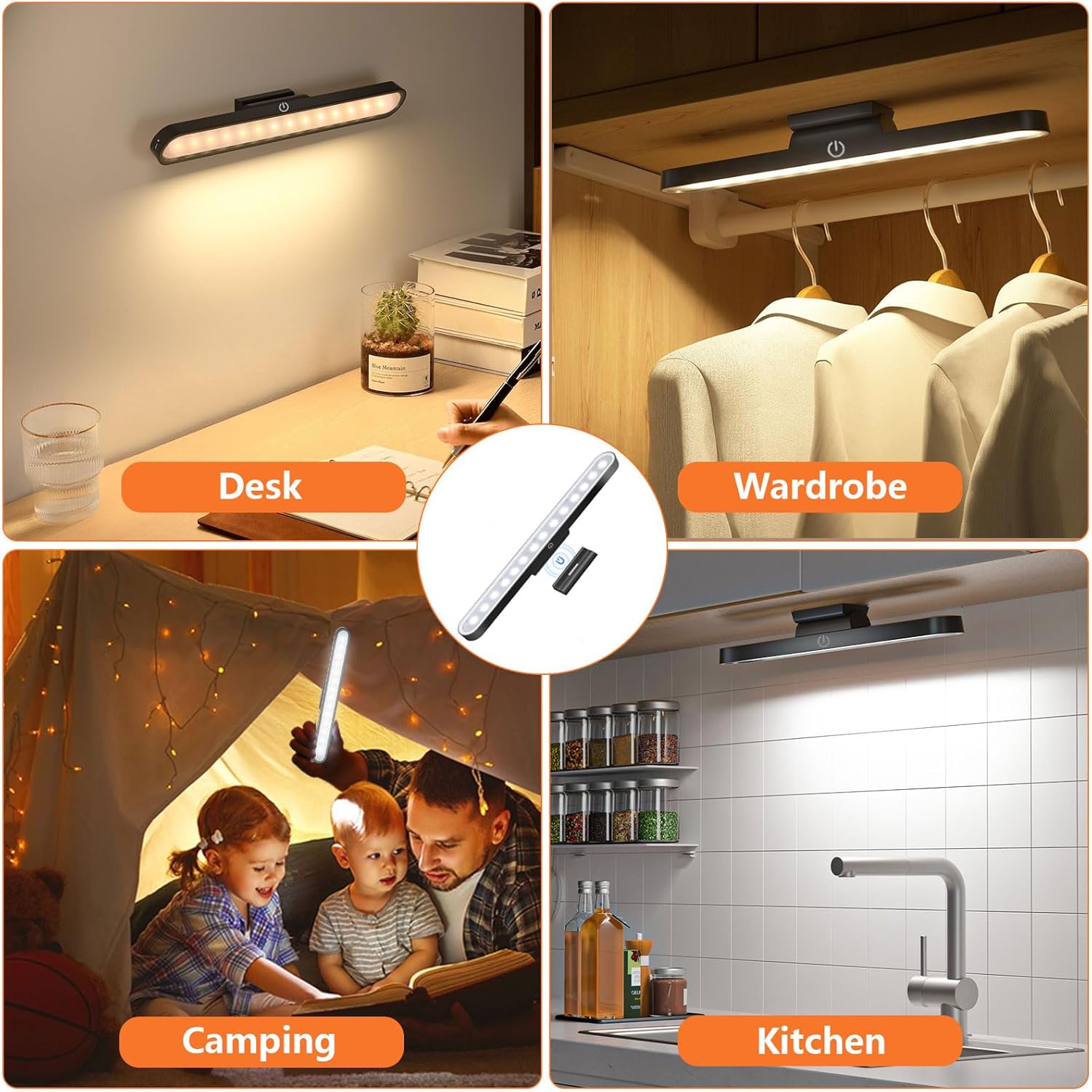 Realky Dimmable Wireless LED Under-Cabinet Light Strip Rechargeable Kitchen
