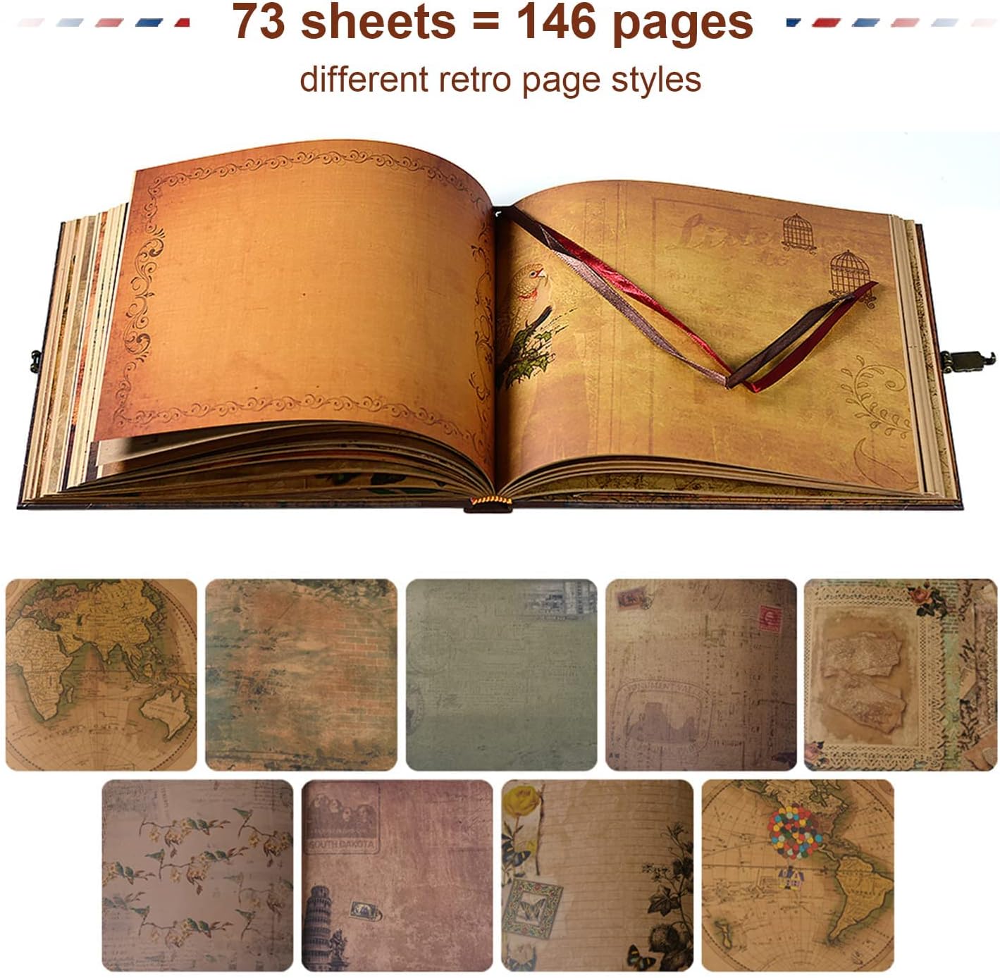 JIMBON Our Adventure Book: Retro Photo Album Scrapbook for Couple Memories