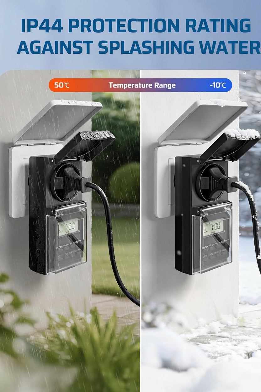 DEWENWILS Digital Plug Timer Outdoor IP44 2-Pack 16A 3680W