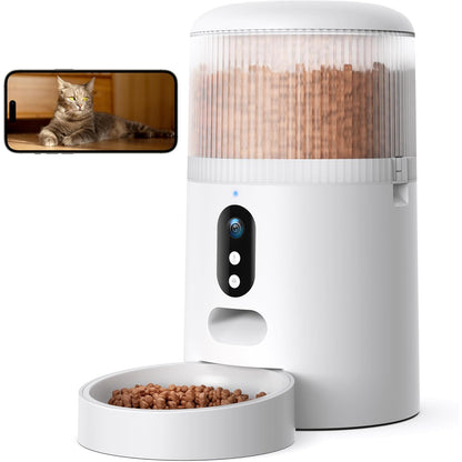Faroro 4L Automatic Cat Feeder with 3MP Night‑Vision Camera