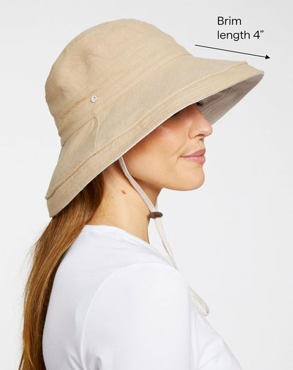 Solbari Women's Reversible Wide Brim Sun Hat with Adjustable Fit