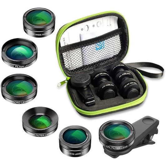 APEXEL 6in1 Clip on Phone Lens Kit items
