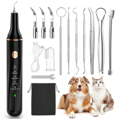 Petbank Ultrasonic Pet Teeth Cleaner for Dogs and Cats 5 Modes 4 Heads