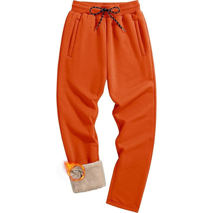 TACVASEN Men's Sherpa Lined Winter Warm Thermal Fleece Jogging Sweatpants with Pockets