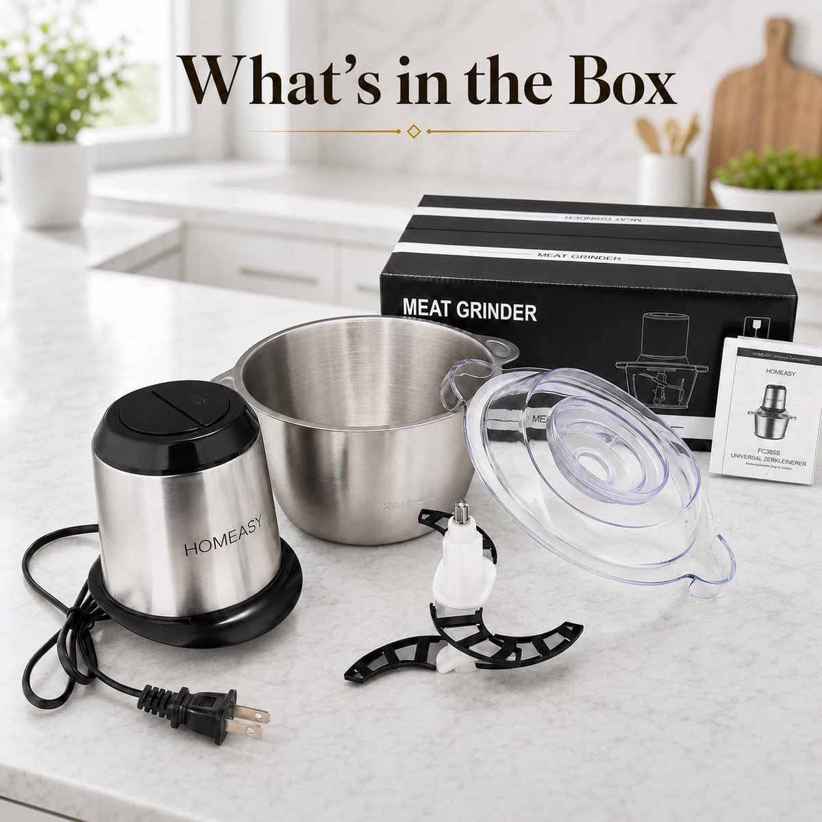 HOMEASY ALW-FC38 Electric Food Chopper 2L 350W