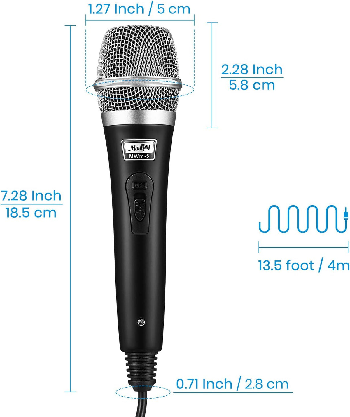 Moukey MK0121 Dynamic Cardioid Handheld Microphone Black