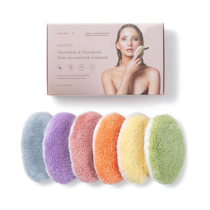 Waschies Colorful Reusable Washable Makeup Removal Pads – 6 Pack