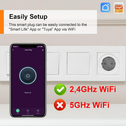 Antela Smart Home WiFi Socket with Power Measurement, Voice Control, 2-Pack