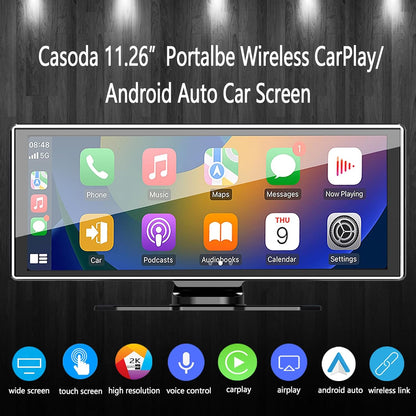 Casoda 10.25" Portable Wireless Double Din CarPlay Android Touchscreen