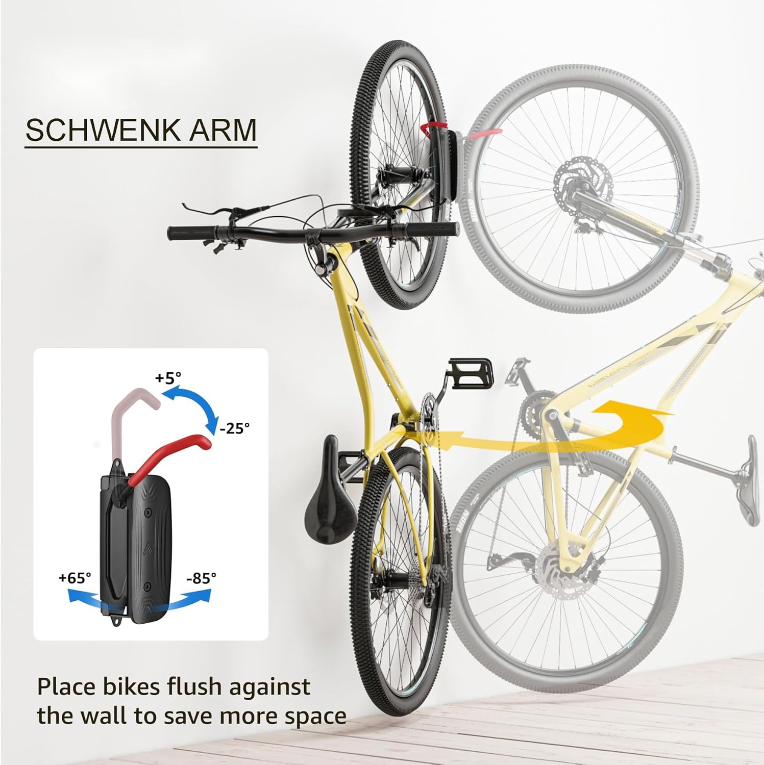 Mimoke Rotating Vertical Bike Wall Mount – Space‑Saving Red Stand