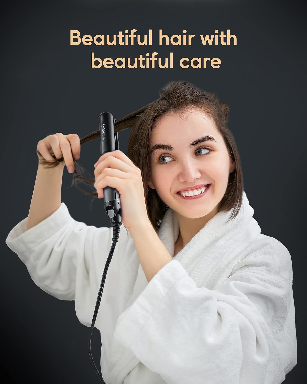 Stylocks Mini Hair Straightener Ceramic Travel Flat Iron Black