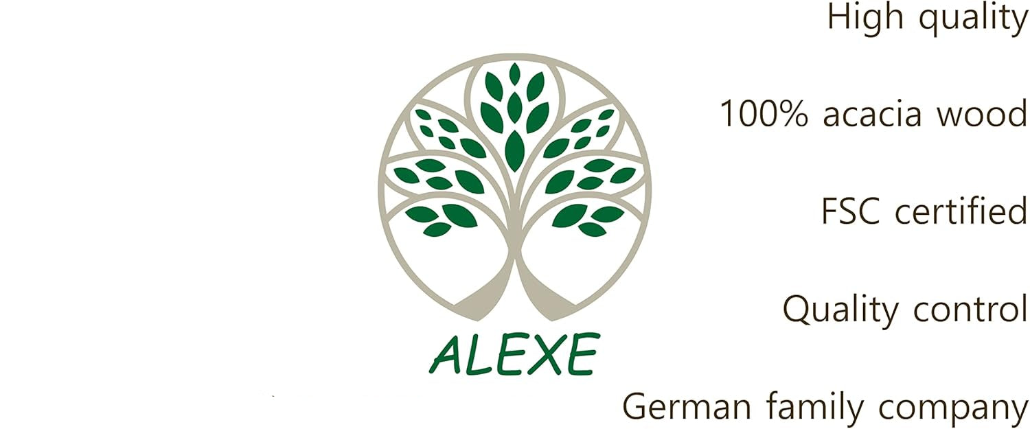 ALEXE® High Quality Acacia Wood Salad Bowl, Large Natural Serving Bowl 30 x 17.5 cm