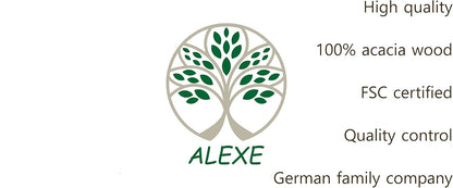 ALEXE® High Quality Acacia Wood Salad Bowl, Large Natural Serving Bowl 30 x 17.5 cm