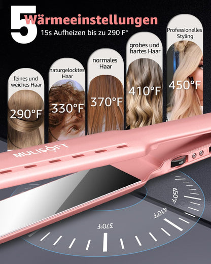 MULISOFT Compact Travel Hair Straightener with Nano Titanium Plates