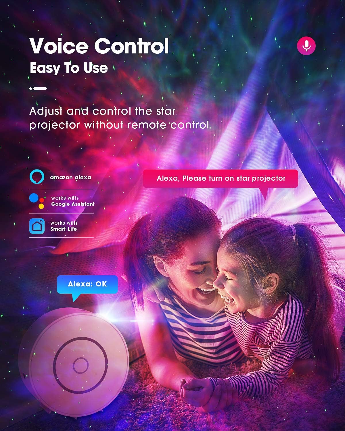 SUPPOU SK20 WiFi LED Galaxy Star Projector Smart Night Light 16.7M Colors 5W