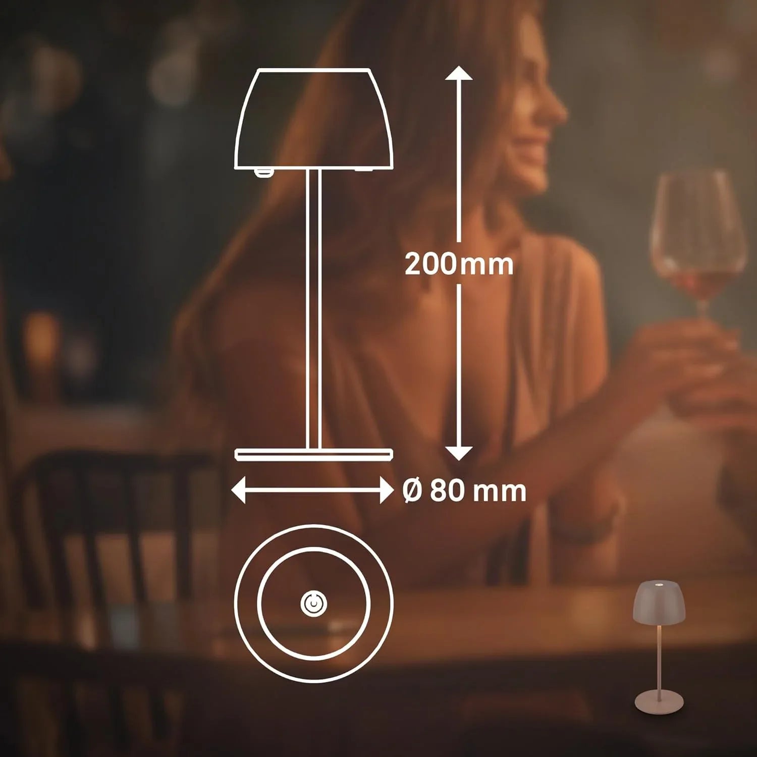 BRILONER Mini LED Touch Table Lamp – Wireless, Dimmable, Rechargeable - Gomix Brands Outlet