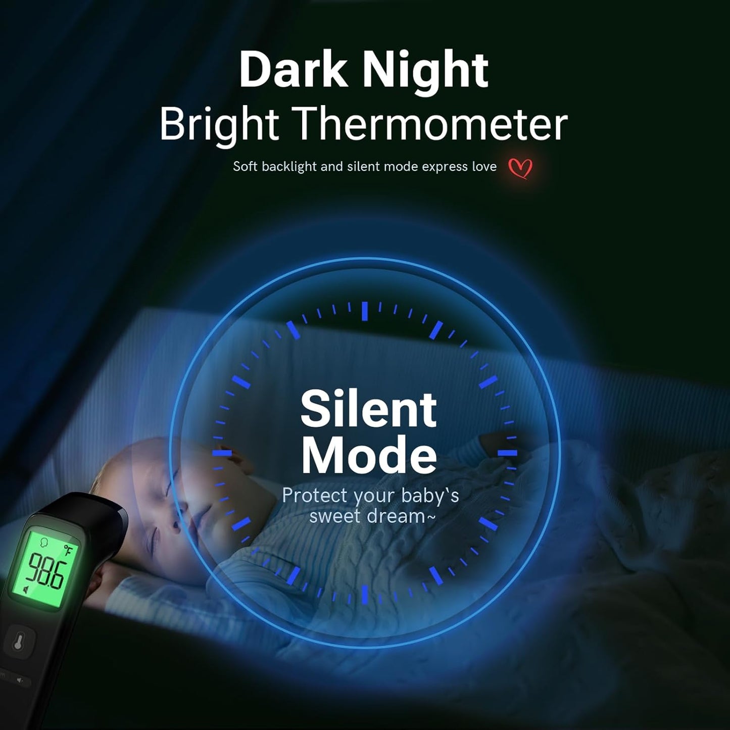 Viproud No‑Touch Forehead Thermometer – Fast 1‑Second Read, Black