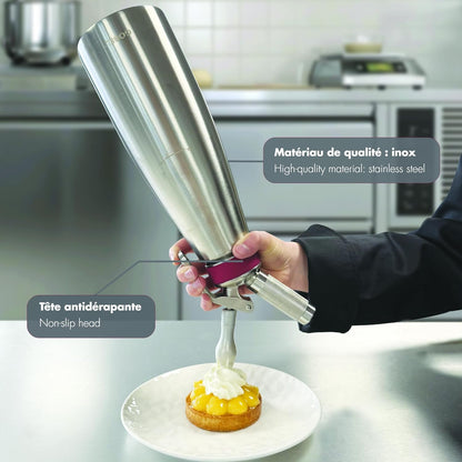 Gobel Professional Stainless Steel Siphon for Creamy Sauces and Espressos