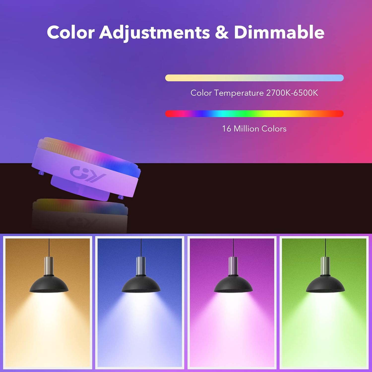 GY Alexa Smart GX53 Wi‑Fi LED Lamp 16M Colors